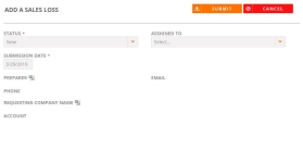 Add a Sales Loss dialog
